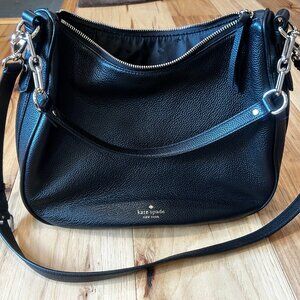 Kate Spade Shoulder/Crossbody Pebbled Black leather hobo bag